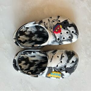 Toddler marble Black and White Crocs